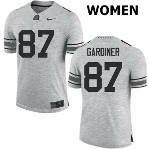 NCAA Ohio State Buckeyes Women's #87 Ellijah Gardiner Gray Nike Football College Jersey KBU7345ML